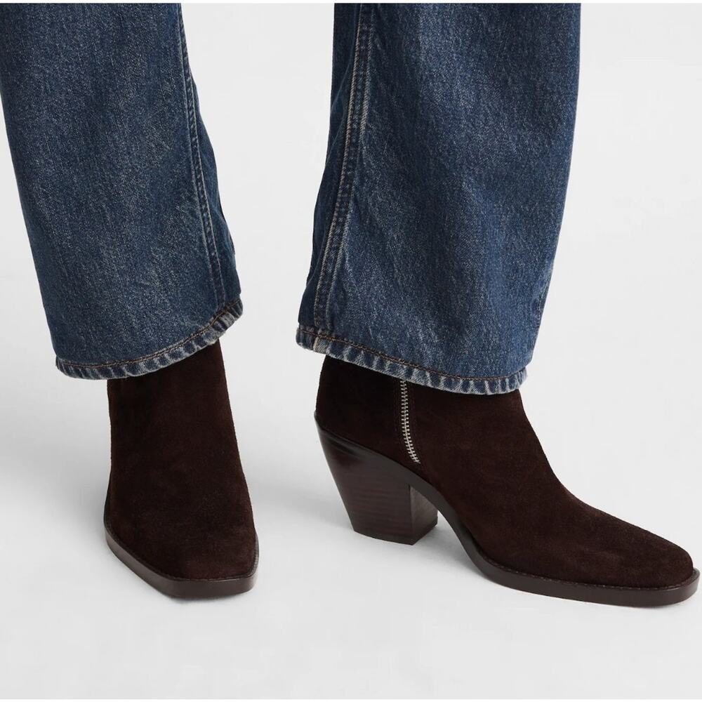 Madewell The Idris Ankle Boot Side Zip womens Size 7 NWOB New coffee bean brown